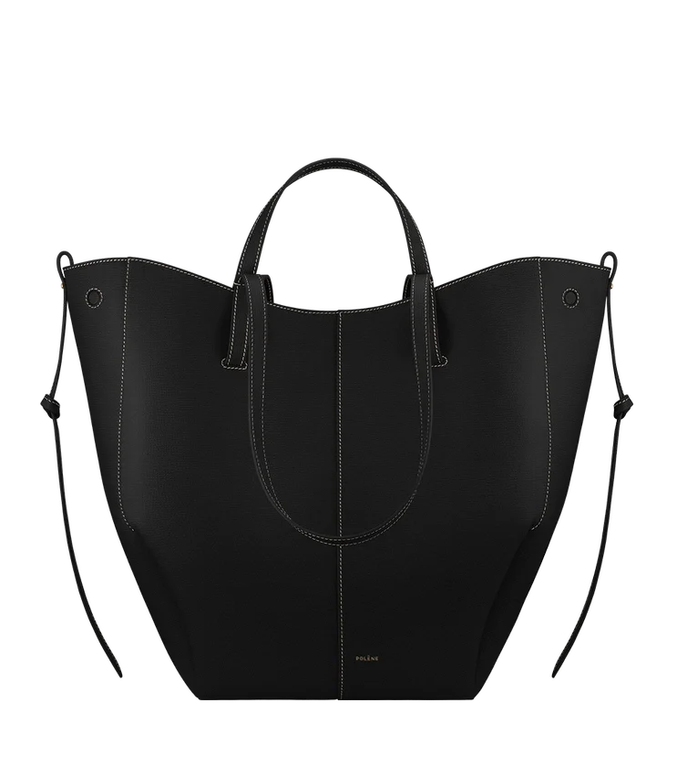 Cyme Tote Edition, strukturiertes Schwarz mit ecrufarbenen Nähten