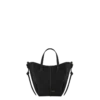 Cyme Tote Nano Edition, strukturiertes Schwarz mit ecrufarbenen Nähten