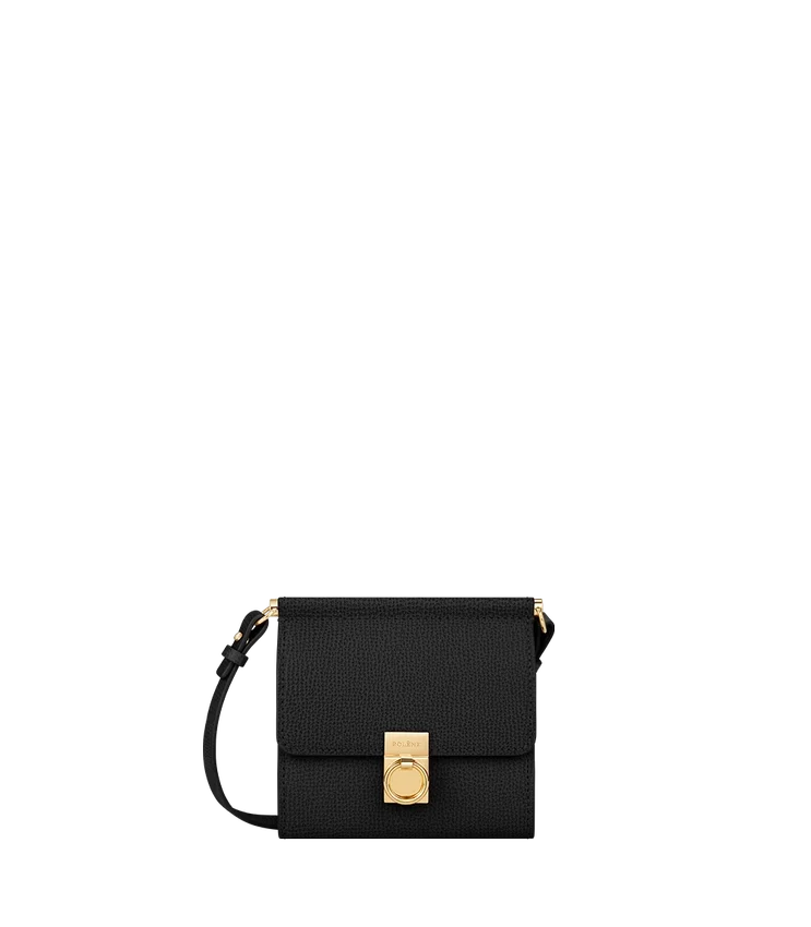Numéro Sept Crossbody Wallet Edition, strukturiert, schwarz