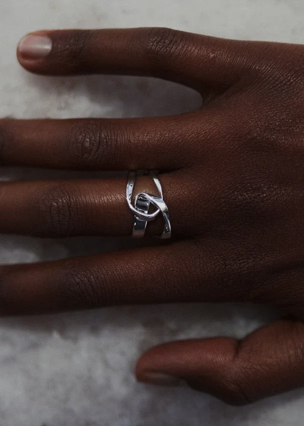 Éole-Ring Edition Silber aus rhodiniertem Messing