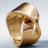 Éole-Ring mit gewellter Form, vergoldet
