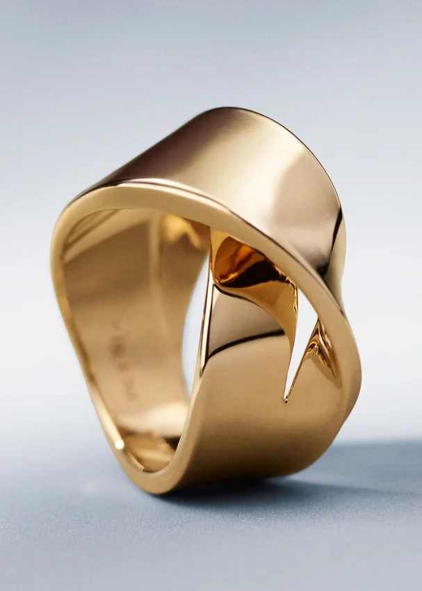 Éole-Ring mit gewellter Form, vergoldet