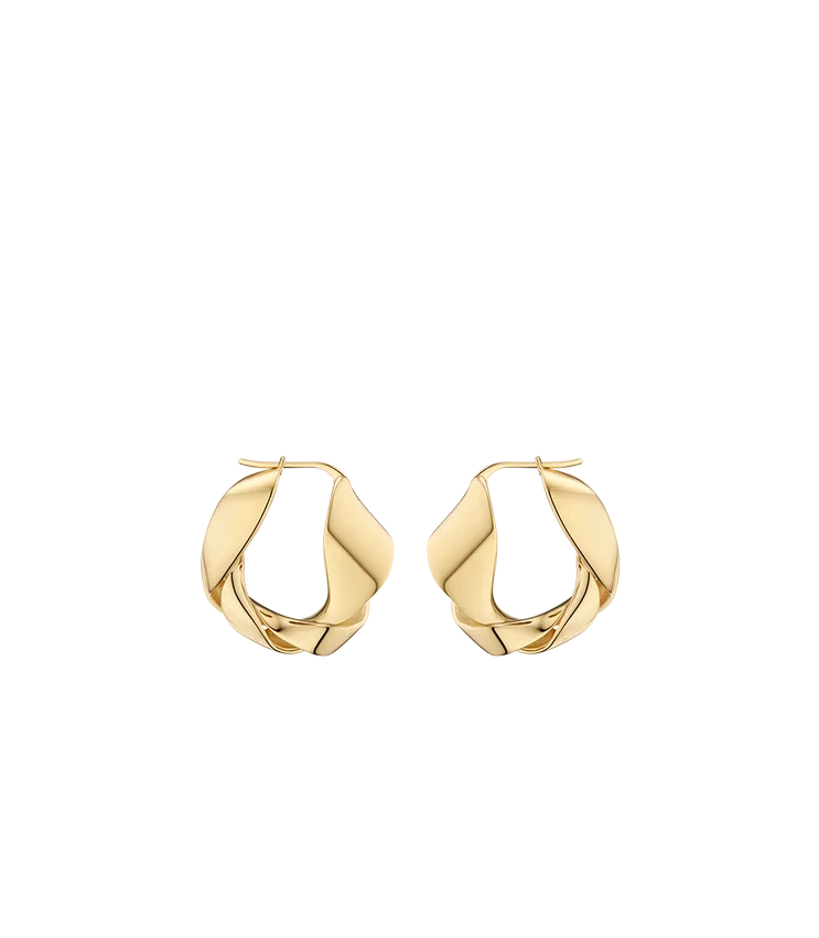 Éole Wavy Hoop Ohrringe, vergoldete Edition
