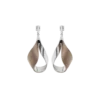 Ormé-Anhänger-Ohrringe Edition Silber, rhodiniert, mit taupefarbenem Leder