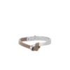Ormé Armreif Edition Silber in Rhodium mit taupefarbenem Leder