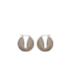 Ormé Creolen Edition Silber, rhodiniert, mit taupefarbenem Leder