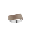 Ormé Cuff Edition Silber in Rhodium mit taupefarbenem Leder