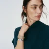 Ormé Cuff Edition Silber in Rhodium mit taupefarbenem Leder