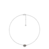 Ormé Halskette Edition Silber, rhodiniert, mit taupefarbenem Leder