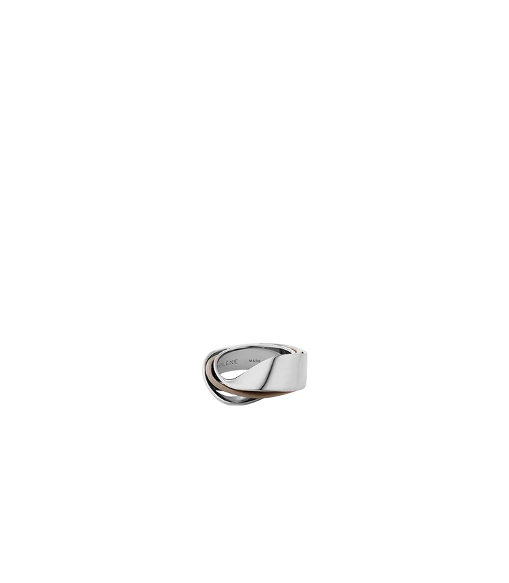Ormé-Ring Edition Silber, rhodiniert, mit taupefarbenem Leder